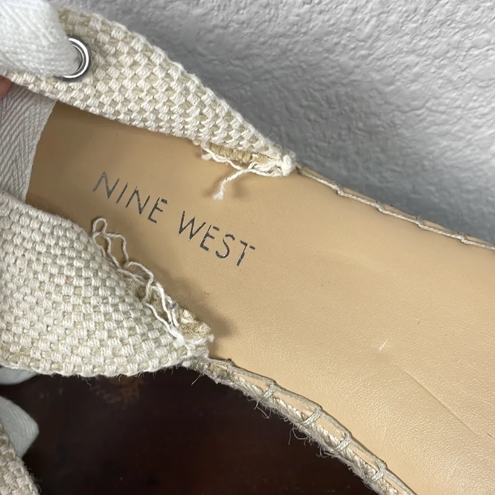 New Nine West Tie Dye Mage Flat Ankle Wrap Espadrille Sandal Spring Sz 8